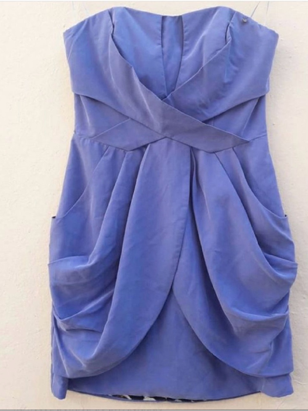 Guess Strapless Draped Dress - Periwinkle Blue